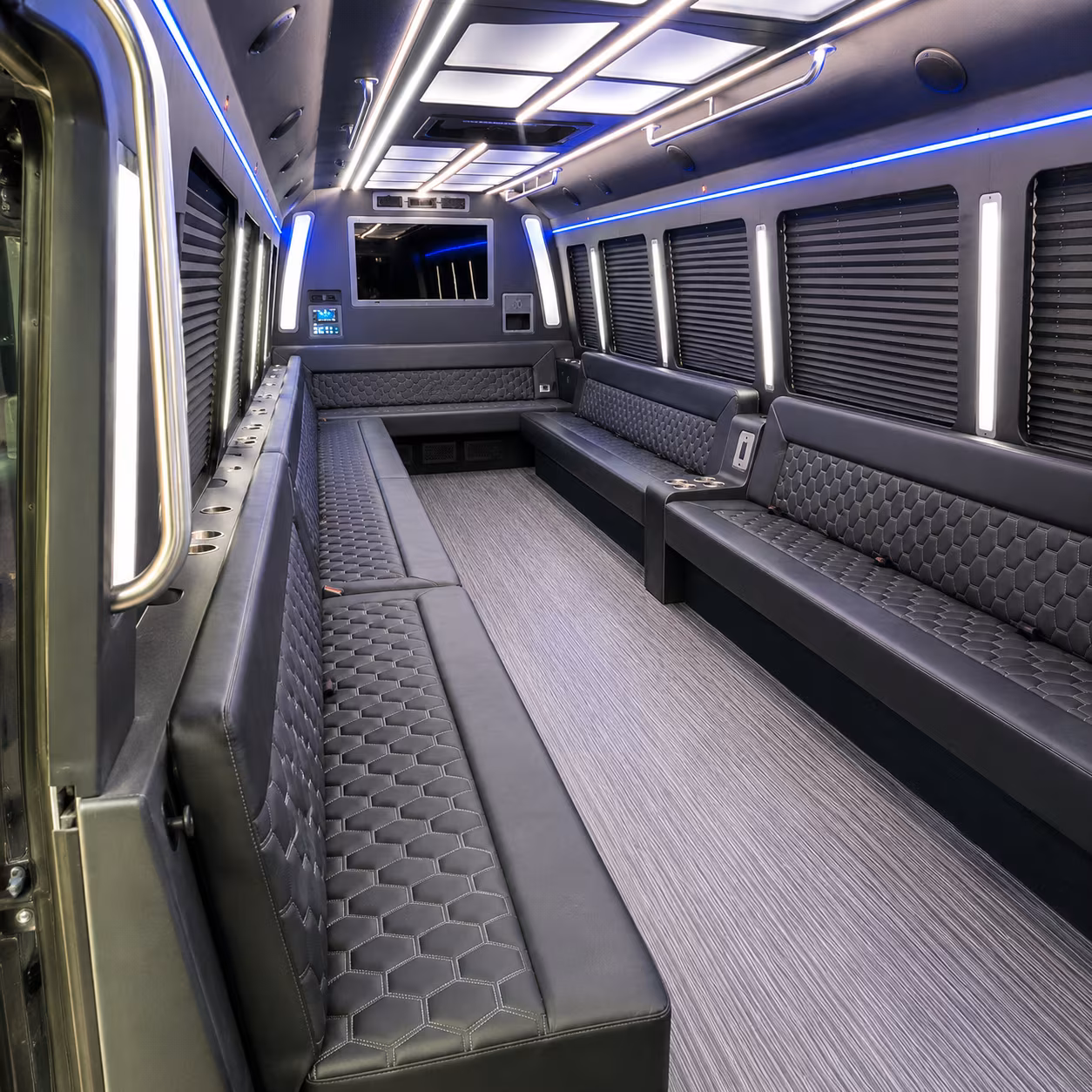 independence 40 passenger party bus interior
